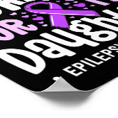 Epilepsy Ribbon I Draag Paars voor mijn dochter Aw Poster (Hoek)