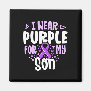Epilepsy Ribbon I Draag Paars voor mijn zoon Gift  Magneet