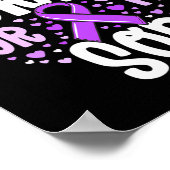 Epilepsy Ribbon I Draag Paars voor mijn zoon Gift  Poster (Hoek)