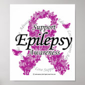 Epilepsy Ribbon of Butterflies Poster (Voorkant)