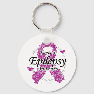 Epilepsy Ribbon of Butterflies Sleutelhanger