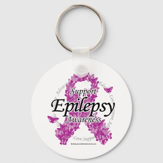 Epilepsy Ribbon of Butterflies Sleutelhanger (Voorkant)