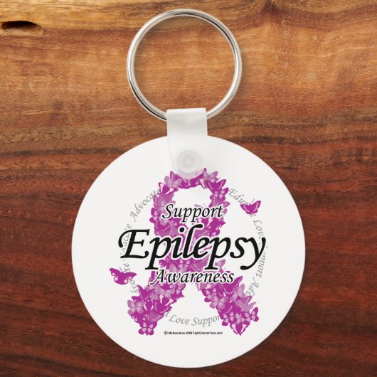 Epilepsy Ribbon of Butterflies Sleutelhanger (Voorkant)