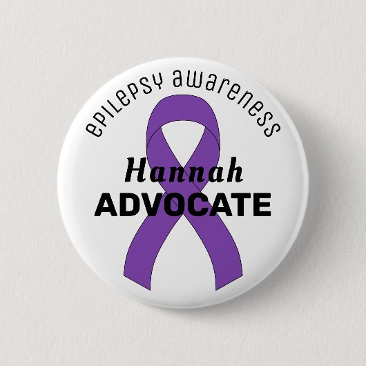 Epilepsy Ribbon White Button (Voorkant)