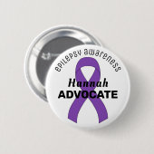 Epilepsy Ribbon White Button (Voorkant /achterkant)