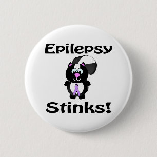Epilepsy Stinks Skunk Awareness Design Ronde Button 5,7 Cm