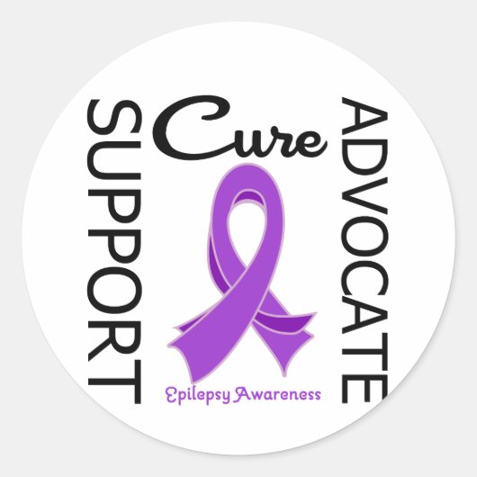 Epilepsy Support Advocate Cure Ronde Sticker (Voorkant)