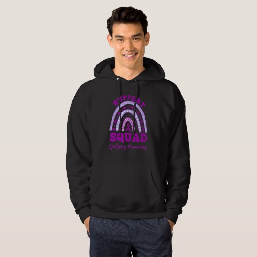 Epilepsy Support Squad Epilepsy Awareness Rainbow Hoodie (Voorkant volledig)
