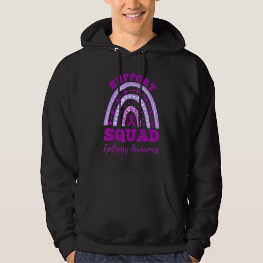 Epilepsy Support Squad Epilepsy Awareness Rainbow  Hoodie (Voorkant)