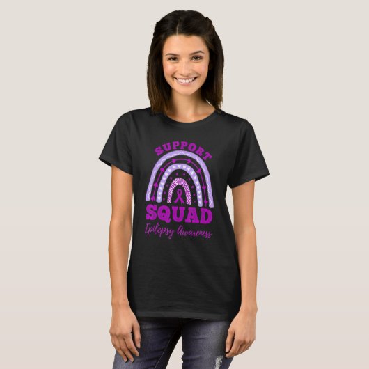Epilepsy Support Squad Epilepsy Awareness Rainbow  T-shirt (Voorkant volledig)