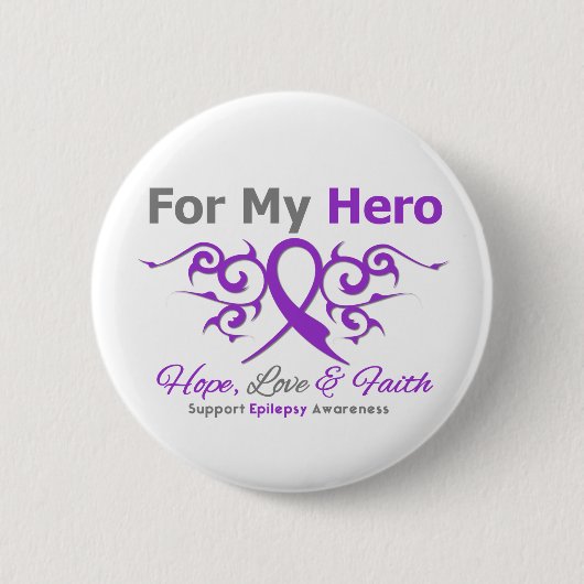 Epilepsy Tribal Ribbon Hero Ronde Button 5,7 Cm (Voorkant)