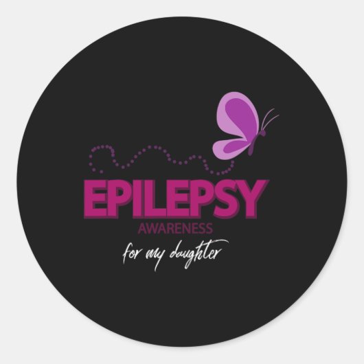 Epilepsy waakzaamheid voor mijn dochter ronde sticker (Voorkant)