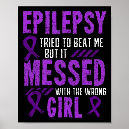 Epilepsy Warrior Day Epileptic Girl Paars Survivo Poster (Voorkant)