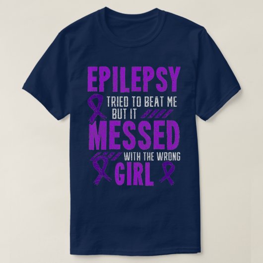 Epilepsy Warrior Day Epileptic Girl Paars Survivo T-shirt (Design voorkant)