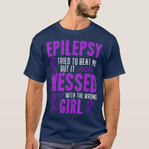 Epilepsy Warrior Day Epileptic Girl Paars Survivo T-shirt