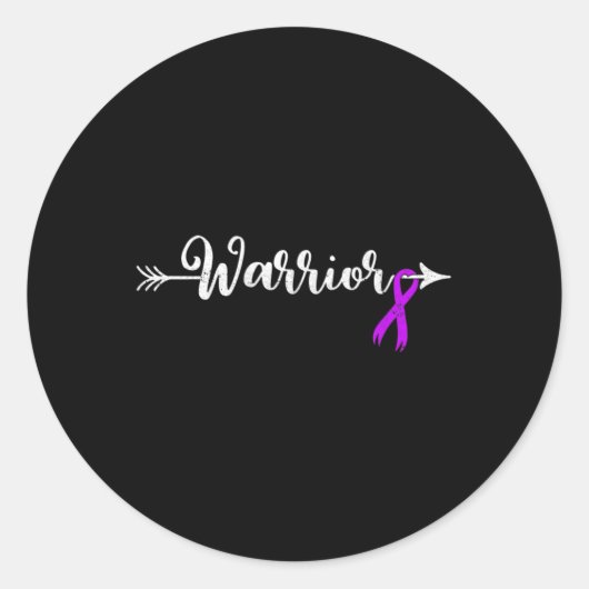 Epilepsy Warrior Epilepsy Awareness Paars Ribbon Ronde Sticker (Voorkant)