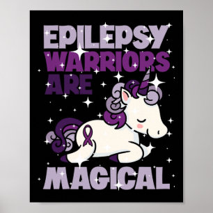 Epilepsy Warrior Epileptic Day Paarse Unicorn Love Poster