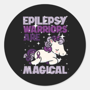 Epilepsy Warrior Epileptic Day Paarse Unicorn Love Ronde Sticker