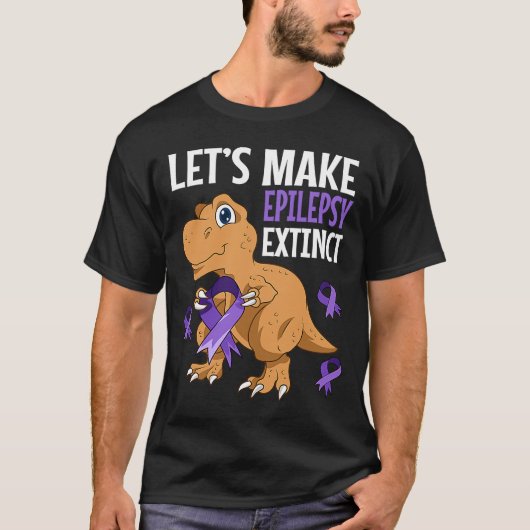 Epilepsy Warrior Extinct Dinosaur Epileptic Seizur T-shirt (Voorkant)
