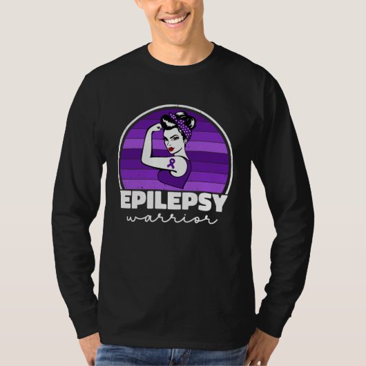 Epilepsy Warrior For Women Mom Purple Epilepsy Awa T-shirt (Voorkant)