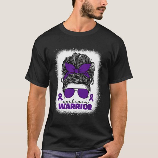Epilepsy Warrior For Women Mom Purple Epilepsy Awa T-shirt (Voorkant)
