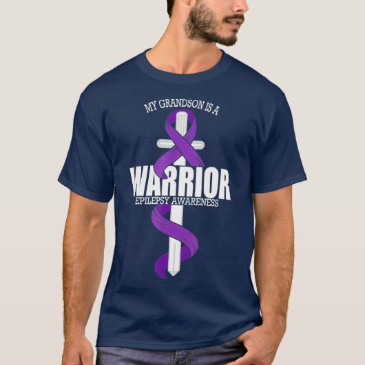 Epilepsy Warrior Grandson Epilepsy Bewustwording T-shirt (Voorkant)