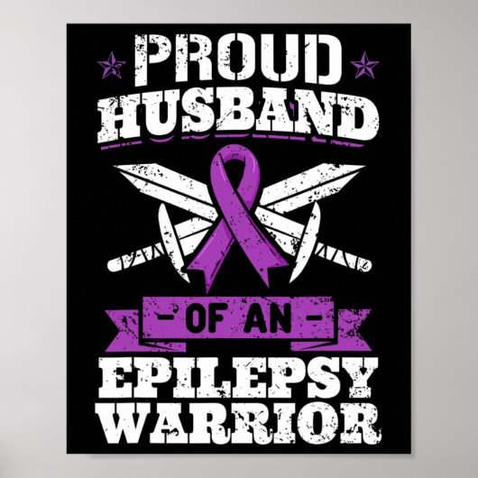 Epilepsy Warrior Husbynd Epileptic Seizure Disorde Poster (Voorkant)