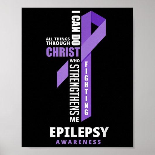 Epilepsy Warrior Jesus Jezus Christus Epilepsy Awa Poster (Voorkant)