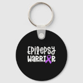 Epilepsy Warrior Kids Purple Ribbon Awareness Wom Sleutelhanger (Voorkant)