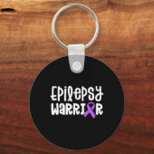 Epilepsy Warrior Kids Purple Ribbon Awareness Wom Sleutelhanger (Voorkant)