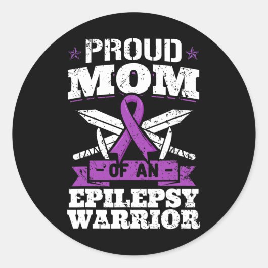Epilepsy Warrior Ma Epileptische aanvallen en epil Ronde Sticker (Voorkant)