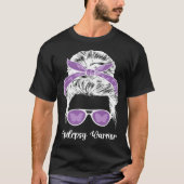 Epilepsy Warrior Messy Bun Epilepsy Awareness Mont T-shirt (Voorkant)