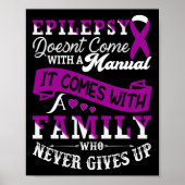 Epilepsy Warrior Paars Ribbon Epilepsy Bewustheid Poster (Voorkant)