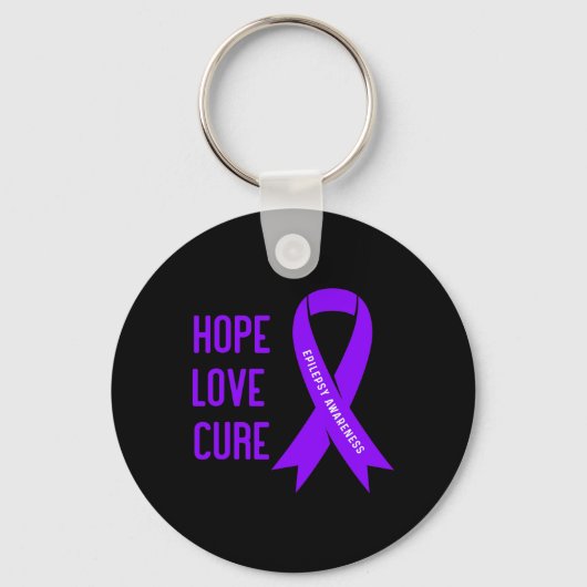 Epilepsy Warrior - Paarse Epilepsie Bewustheid Sleutelhanger (Voorkant)