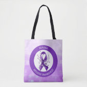 Epilepsy Warrior | Purple Awareness Ribbon Tote Bag (Voorkant)