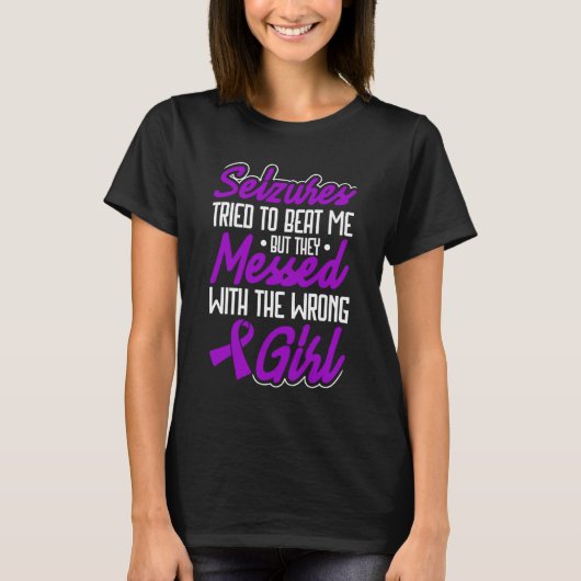Epilepsy Warrior Purple Ribbon Epilepsy Awareness T-shirt (Voorkant)