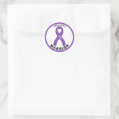 Epilepsy Warrior Ribbon White Round Sticker (Tas)