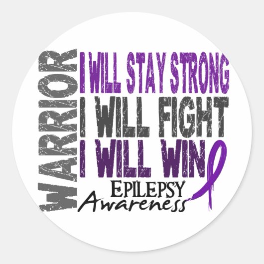 Epilepsy Warrior Ronde Sticker (Voorkant)
