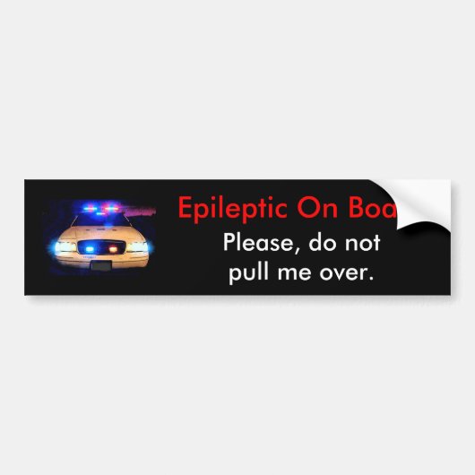 Epileptic on board bumpersticker (Voorkant)