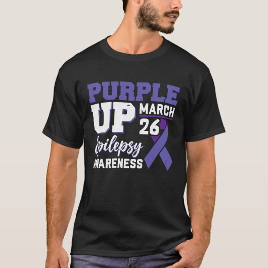 Epileptic Warrior & Purple Ribbon Epilepsy Awarene T-shirt (Voorkant)
