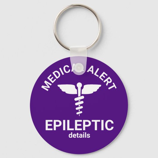 Epileptisch Paars medisch alarm Sleutelhanger (Voorkant)