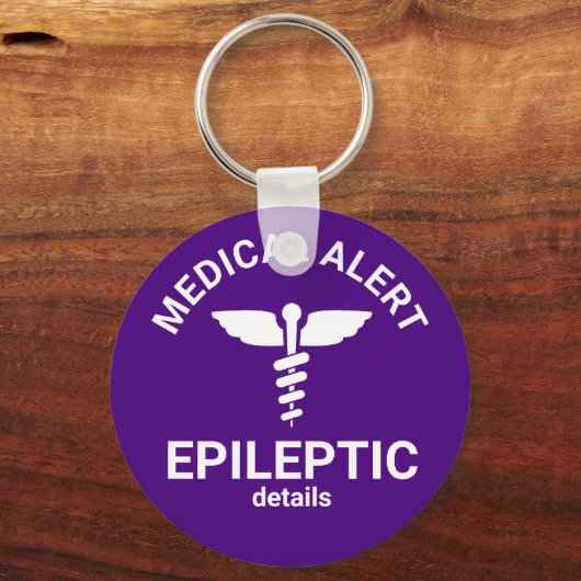 Epileptisch Paars medisch alarm Sleutelhanger (Voorkant)