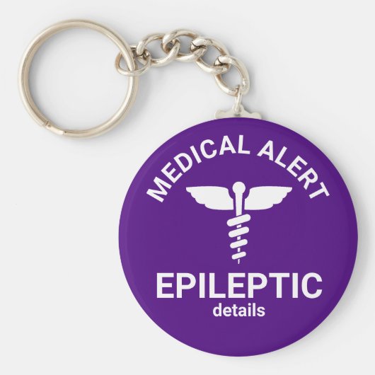 Epileptisch Paars medisch alarm Sleutelhanger (Voorkant)