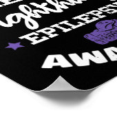 Epileptische krijger en Paarse lint Epilepsie Awar Poster (Hoek)