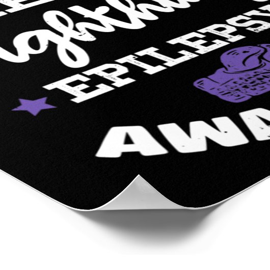 Epileptische krijger en Paarse lint Epilepsie Awar Poster (Hoek)