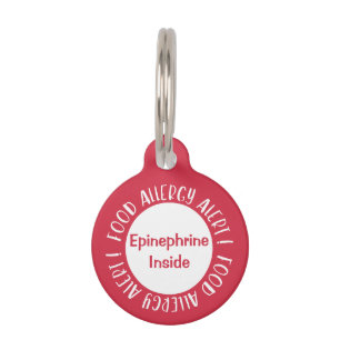 Epinefrine Inside Food Allergy Alert Kinder Rood Huisdierpenning