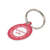 Epinefrine Inside Food Allergy Alert Kinder Rood Huisdierpenning (Zijkant)