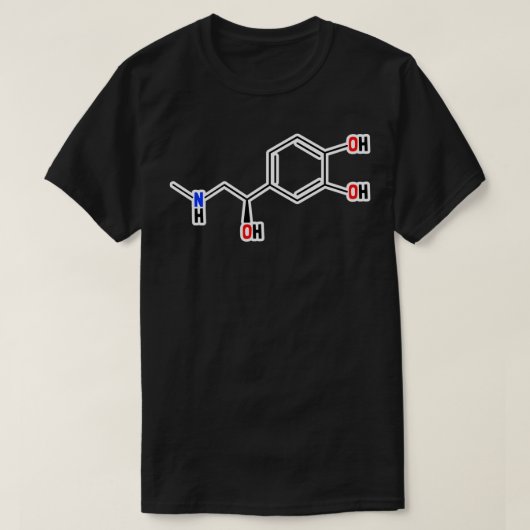 Epinefrine Moleculaire structuur T-shirt (Design voorkant)