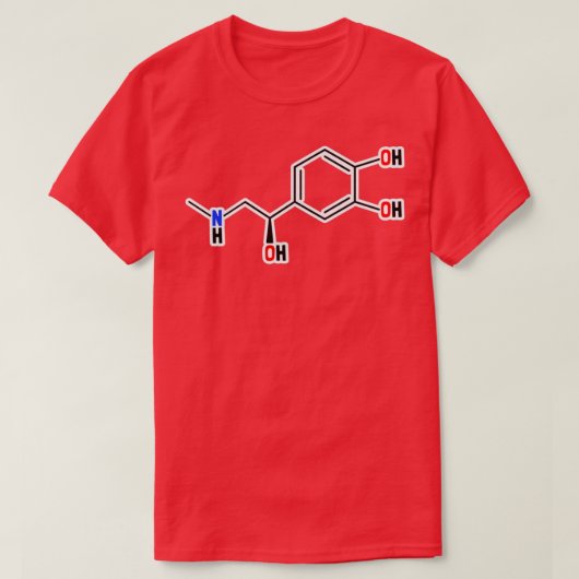 Epinefrine Moleculaire structuur T-shirt (Design voorkant)
