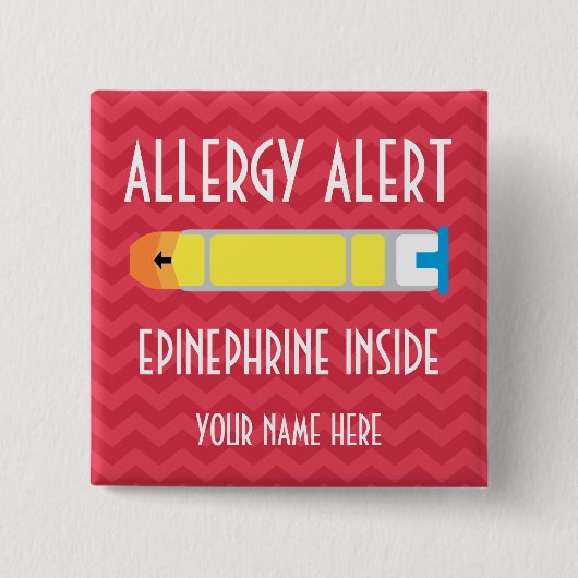 Epinephrine Allergy Alert Button (Voorkant)